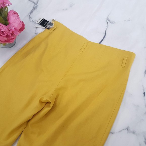 Definitions, Linen Paperbag Pants, Yellow, 14 - Picture 5 of 8